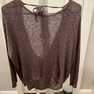 Lightweight sweater with open back
